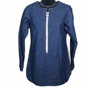 Kayce Hughes Denim 3/4 Zip Top Size 4–A5